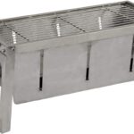 Fire Sense 63724 Stainless Steel Foldaway Charcoal Grill Heavy Duty Stainless Steel Construction For Outdoor Barbecues Camping Tailgating Traveling Charcoal Grate & Carry Bag Included