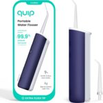 quip Water Flosser with Replacement Tip – Cordless Water Flosser with Adjustable Pressure – Teeth Cleaner Pick with 360 Degree Rotating Replaceable Tip – Midnight Blue