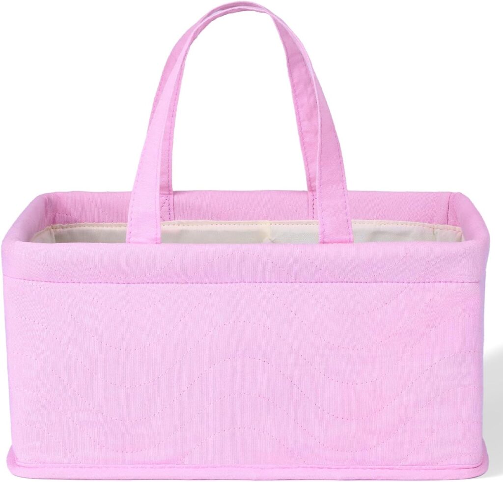 Mr. Pen Baby Diaper Caddy Organizer, Pink Quilted Fabric, Car Diaper Caddy, Portable