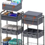 Baby Diaper Caddy Organize-3 Tier RollingDiaper Cart Newborn essentials Diaper2In1 Caddy With Dividers & Removable Diaper Caddy for Nursery Storage Bin CartBedroomBedsideChanging Table & Crib