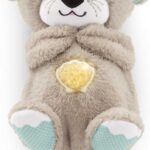 Fisher-Price Baby Toy Soothe ‘n Snuggle Otter Portable Plush Sound Machine with Music Lights & Breathing Motion for Newborns 0+ Months