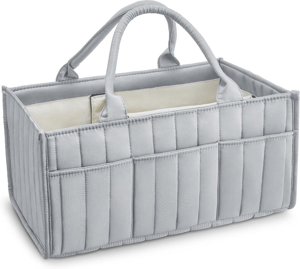 Starry Sky Grey Diaper Caddy Organizer with Handles & Removable Dividers,Diaper Bag,Car Diaper Caddy,Stylish Diaper Organizer Basket & Tote for Easy Storage