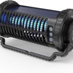 Solar-Powered Mosquito Killer & Bug Zapper, 4200V Voltage, IP5 Waterproof, ABS Fireproof Material, Large Coverage Area (1/2 Acre), Long-Lasting LED Lamp Beads,(Black)