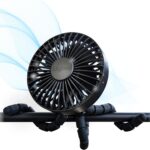 Lulyboo Rechargeable Stroller Fan, 360 Flexible Clip-On Baby Fan with Up to 16 Hours Battery, Waterproof, Adjustable Speed for Strollers, Cribs, Car, Outdoor, Compact & Portable