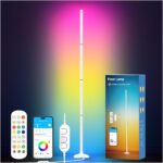 DAYBETTER Smart Floor Lamp, RGB+IC Corner Lamp with APP and Remote, Ambient Lighting Floor Lamps for Bedroom, 16 Million Colors, Music Sync, LED Floor Lamp for Living Room