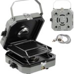 Adjustable 2-Burner Portable Stove with 16000 BTU, with Camping Grill and Carrying Bag, Portable Propane Camp Stove with 2 Burners & Piezo Ignition for Camping, Backyard BBQ,Tailgating (Green)