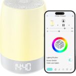 White Noise Machine for Baby Sleeping with Night Light,White Noise Machine for Kids Adults,32 Soothing Sounds,Sunrise Alarm Clock,Rechargeable,App Control for Office Home Travel