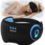 Deep Sleep Mask with Bluetooth 5.4 Headphones – Blackout Sleeping Mask Side Sleeper Eye Masks Earphone Rechargeable Headband Wiless Music Ear Muffs Portable Travel Essentials Gift for Women Men Mom