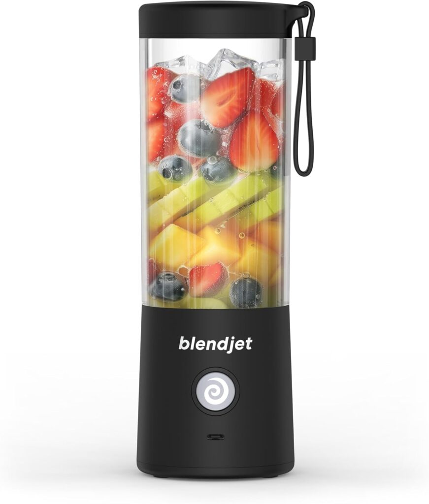 BlendJet 2 Portable Blender – Small Cordless Blender for Smoothies & Shakes, Mini USB-C Rechargeable, Self-Cleaning, Quiet Travel Blender with Stainless Steel Blades