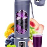 Portable Blender Cordless for Shakes and Smoothies,12 Blades USB Rechargeable Small Blender,16 oz Personal for Ice and Frozen Fruit,Compact and Easy to Clean,Ideal for Home and Travel (Purple)