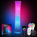 LEONC RGB+CCT Floor Lamp with Remote, 1800lm LED Tuya Smart 9W×2 Bulbs, 65″ Smart Modern Floor Lamp with Alexa, Music Sync and 16 Million Colors, Color Changing Standing Lamp for Bedroom Living Room