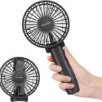 FARADAY Personal Hand Held Fan 4800mAh Travel Cooling Fan Powerful Small Portable Fans Rechargeable Battery Operated Desktop Table Fan for Traveling Hiking, 3 Speed, 6-21 Hours,Black