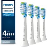 Philips Sonicare C3 Two-in-One – Genuine Replacement Electric Toothbrush Heads, White, 4 Pack One Year Supply, HX9044/65