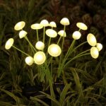 Solar Garden Lights, 2-Pack Dual Mode LED Solar Mushroom Lights, Waterproof Firefly Outdoor Decor for Yard, Patio, and Pathway – Warm White Jellyfish Ambiance