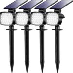 hyrion Solar Spot Light Outdoor Waterproof IP65, 23 LED 3 Lighting Modes Solar Powered Garden Lights Landscape Lighting for Yard,Tree Lawn, Pathway 4 Pack Cool White