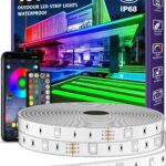 AILBTON 100ft Outdoor LED Strip Lights Waterproof,IP68 Outside Led Light Strips Waterproof with Bluetooth App Remote Control,Music Sync RGB Exterior Led Rope Lights,for Balcony,Deck,Roof,Garden,Pool