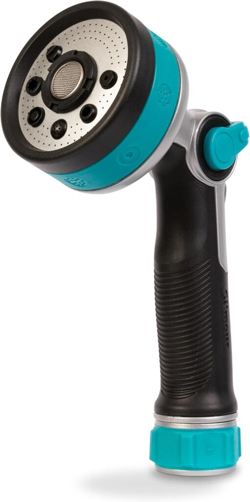 Gilmour Heavy Duty Thumb Control Garden Hose Nozzle with 8 Pre-set Spray Patterns, Water Hose Nozzle for Watering Garden or Lawn