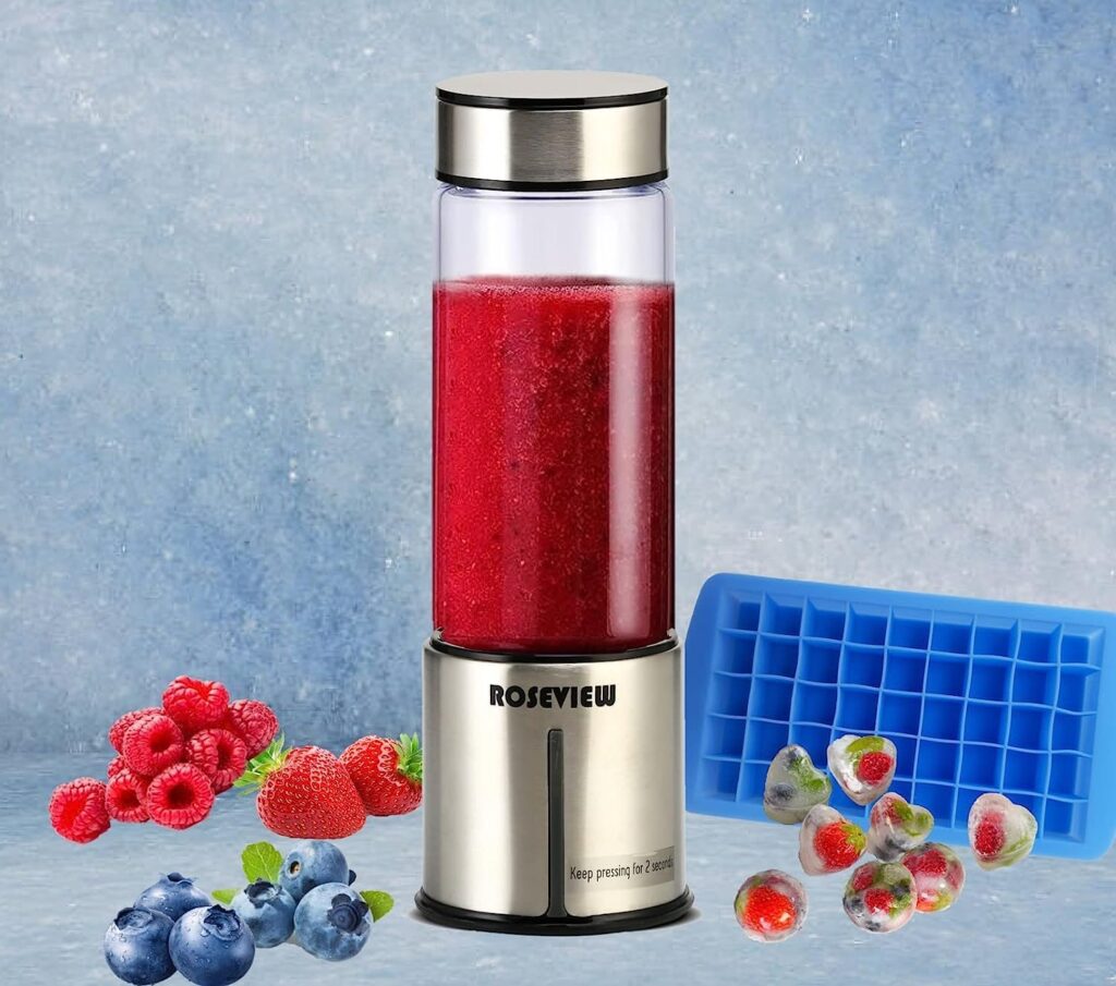 Portable Smoothie blender Glass bottle Mini USB rechargeable 2 battery Handheld Shakes blend Cup USB juicer Cordless Personal smoothies maker mixer