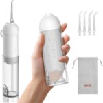 BESTEK Water Dental Flosser Teeth Pick: Cordless Portable Oral Irrigator with 4 Jet Tips, Rechargeable IPX7 Waterproof Water Flosser for Teeth, Gums, Braces Care and Travel