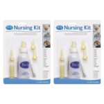PetAg Nursing Kit – 2 oz, Pack of 2 – Promotes The Natural Feeding of Liquids to Baby Animals – Each Kit Includes 2 oz. Bottle with Cap, 5 Nipples & Cleaning Brush