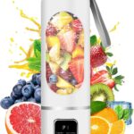 Portable Blender Personal Electric USB，500ML Portable juicer Shakes and Smoothies Blender，Small Blenders，Mixing，Compact、Convenient and Versatile (White)