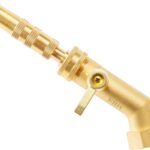 EBH Adjustable Heavy Duty Brass Garden Hose Nozzle – High Pressure Jet Nozzle, 135° Elbow and Comfort Grip with Hose Shut Off Valve, 3/4â GHT Nozzle for Garden Hoses and Car Washes