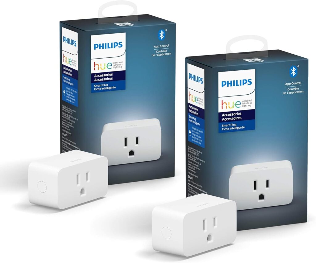 Philips Hue Smart Plug, White – 2 Pack – Turns Any Light Into a Smart Light – Control with Hue App – Compatible with Alexa, Google Assistant, and Apple HomeKit