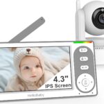 HelloBaby 4.3” Video Baby Monitor with 30 Hours Battery, Remote Pan-Tilt-Zoom Baby Monitor No WiFi, Baby Monitor with Camera and Audio, Night Vision, ECO Mode, Two-way Talk, 8 Lullabies, 1000ft Range