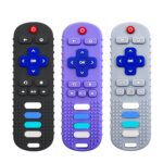 3Pcs Silicone Teething Toys, Remote Control Shape Teethers for Babies Remote Teething Toys, Silicone TV Remote Teether BPA Free/Dishwasher/Refrigerator Safe