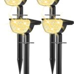 Solar Lights Outdoor Waterproof IP65, 76 LED 3 Lighting Modes Solar Spot Lights Outdoor Yard Garden Landscape Pathway (Warm White, 4 Pack)