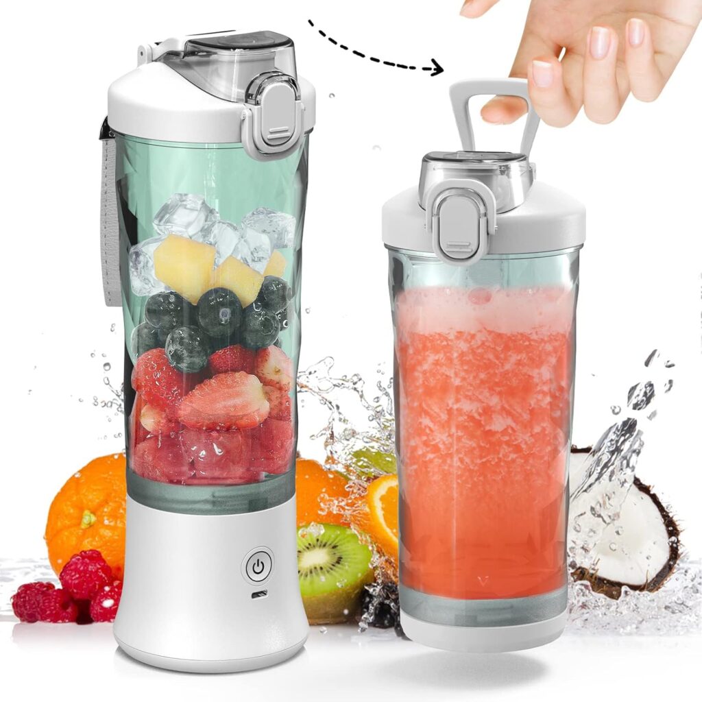 DENOKIN Portable Blender 20oz Vessel, Cordless Personal Size Blender for Shakes and Smoothies with 6 Blade, Small Blender for Kitchen, Home, Travel