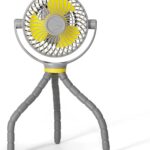 Veer Flex Fan – Portable Baby Stroller Fan – Lightweight and Quiet 4 Speed Motor Provides Maximum Cooling and Extra Long Battery Life – 360 Degree Rotation – Baby Finger Safe