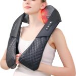 Shiatsu Neck and Back Massager with Heat for Pain Relief Deep Tissue, YoooJOY Electric 4D Kneading Massage Pillow for Shoulder, Leg, Body Muscles, Home/Office/Car Use, Best Gifts for Men/Women/Mom/Dad