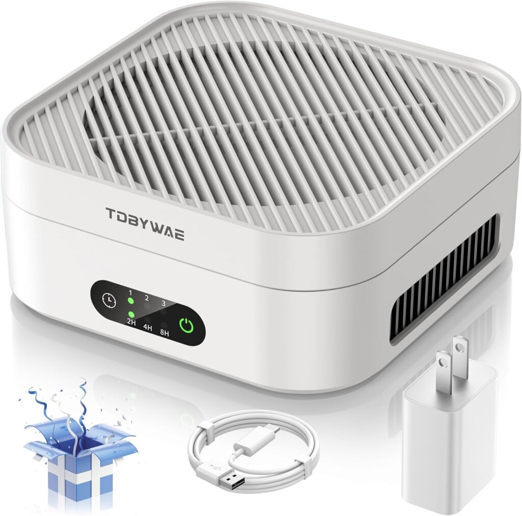 Air Purifiers for Home – True HEPA Air Purifier for Pets, Smoke & Allergies | 600 Sq Ft Coverage | Ultra-Quiet & Portable Small Air Purifier for Bedroom/Travel/Desk/Office/RV