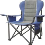 EAST OAK Oversized Camping Chair | Heavy Duty Camping Chairs | 500LBS Support, 600D Oxford, Cup Holder & Side Pocket | Ideal for Camping, Beach, Sports Events| Blue&Grey