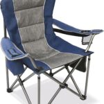 Camping Chairs for Adults,High Back Folding Camp Chair with Cup Holder and Cooler Bag,Heavy Duty Outdoor Lawn Chairs,Perfect for Camping,Hiking,Picnics,and Beach Trips,Blue