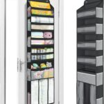 Yecaye 6-Tier Over the Door Organizer with Detachable Bin, Large Capacity Door Organizer Hanging for Bedroom Closet Nursery Pantry, Over the Door Storage for Baby Diaper Caddy Newborn Essentials Black