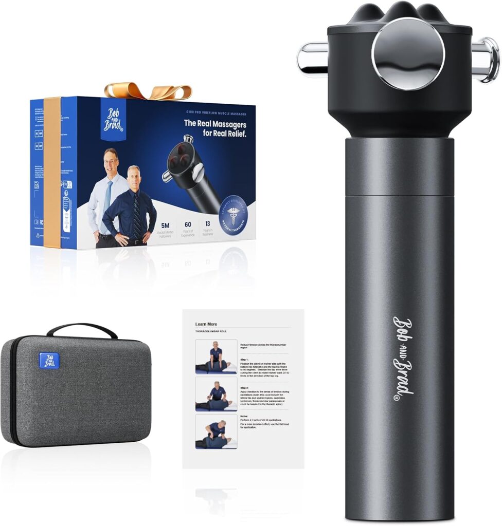 BOB AND BRAD VibeFlow Vibration Muscle Massager (Not Percussion), FSA Eligible/HSA Eligible, 116Hz Muscle Massage Gun Deep Tissue for Pain Relief, Portable Massage Gun for Full Body Trigger Point