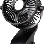 SkyGenius Mieuxbuck Clip on fan, Stroller Fan for Baby, Mini USB Portable Fan for Bed, Travelling with Rechargeable 2500mA Battery 360° Rotation