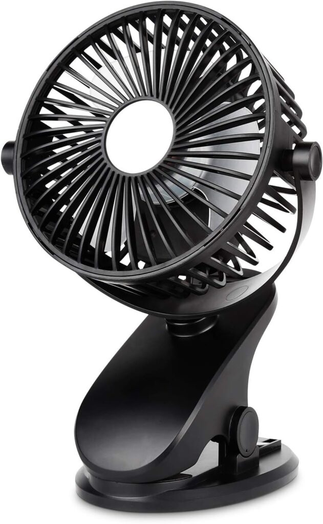 SkyGenius Mieuxbuck Clip on fan, Stroller Fan for Baby, Mini USB Portable Fan for Bed, Travelling with Rechargeable 2500mA Battery 360° Rotation