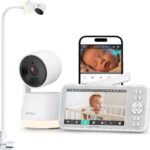 Dr.Care LumiView Smart WiFi Baby Monitor with Clip Mount – 5″ 1080P FHD & 2K Camera App Control, Privacy Mode, 5000mAh Removable Battery, Cry & Motion Alerts, HD Night Vision, RGB Night Light