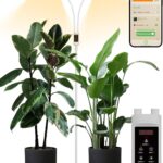 GLOWRIUM Smart Grow Lights for Indoor Plants, 48W Full Spectrum Plant Lights, Bluetooth App & Manual Control, Adjustable Height 47-70.9″, Auto Timer, Indoor Plant Lamp for Tall Indoor Plants