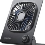 Desk Fan, 6.61”Ultra-thin 5000mAh Battery Powered Fan with Powerful Wind,100 Speeds Adjustable&Digital Display,Timer,Ultra-quiet Small Portable Fan for Bedroom,Office,Travel,Summer Essentials