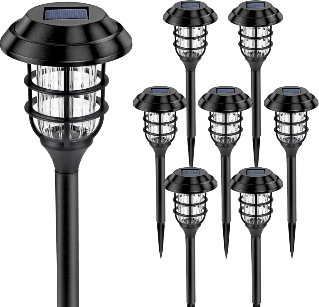 SOLPEX Solar Lights for Outside, Solar Outdoor Pathway Garden Lights Waterproof, Solar Powered Landscape Lighting for Yard, Garden, Pathway, Patio, Porch, Walkway, Driveway, 8 Pack(Cold White)