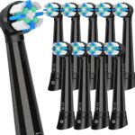 10 PCS IO Replacement Heads Compatible with Oral B IO 2/3/4/5/6/7/8/9/10/Deeep Clean Electric Toothbrush, Toothbrush Brush Heads Compatible with Oral B IO for Teeth Clean (Black)
