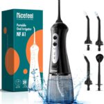 Nicefeel Cordless Water Dental Flosser – 300ML BPA-Free Portable Oral Irrigator, 3 Cleaning Modes, Fast Charge, IPX7 Waterproof for Teeth, Gums & Tonsil Stones – Home & Travel Use