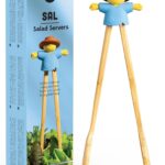 NEW – OTOTO Sal Scarecrow Salad Tongs (2-Piece) – Wooden Tongs Set, Food Safe Toaster Tongs for Serving, Cute Kitchen Tongs, Cool Kitchen Gadgets Accessories, Funny Gifts, Mini Tongs (Blue)