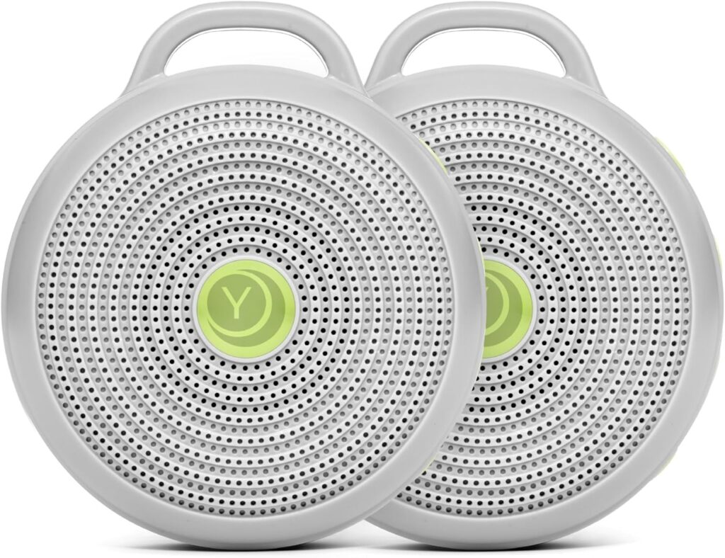 Yogasleep Hushh Portable White Noise Sound Machine for Baby – 2 Pack – 3 Natural Sounds with Volume Control, Compact Size, Noise Canceling for Sleep Aid, Office Privacy, & Meditation, Registry Gift