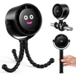 Koonie Portable Stroller Fan, Rechargeable Battery Operated, 5 Speeds with High-Speed Cooling, 17H Runtime, Digital Display, 360° Rotation, Ultra-Quiet, Flexible Tripod for Car Seats, Tents, Cribs