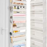 ULG Over The Door Organizer with 6 Large Pockets 12 Side Pockets, 50lbs Weight Capacity Door Hanging Organizer for Bedroom, Bathroom, Pantry, Nursery Storage, Beige